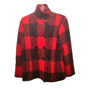 Tally Ho 100% Wool Coat Buffalo Plaid sz Large